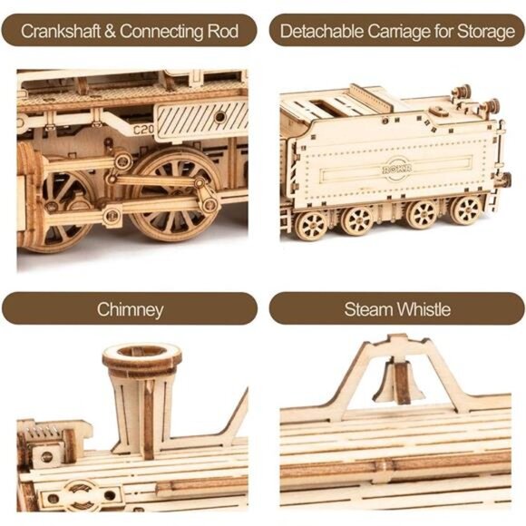 ROKR 3D Wooden Puzzle for Adults-Mechanical Train Model Kits-Brain Teaser - Picture 3 of 7